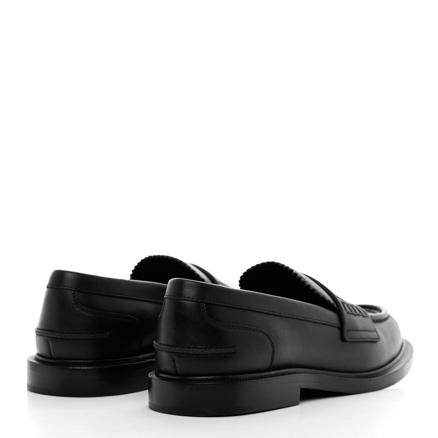 Fendi Calfskin Karligraphy Loafers 37 Black 4 of 13