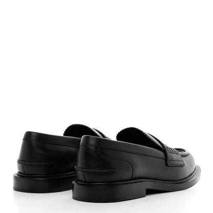 Fendi Calfskin Karligraphy Loafers 37 Black 4 of 13