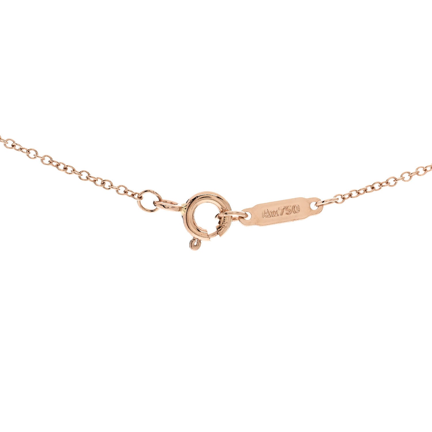 Tiffany 18K Rose Gold Diamond Small T Smile Pendant Necklace 5 of 5