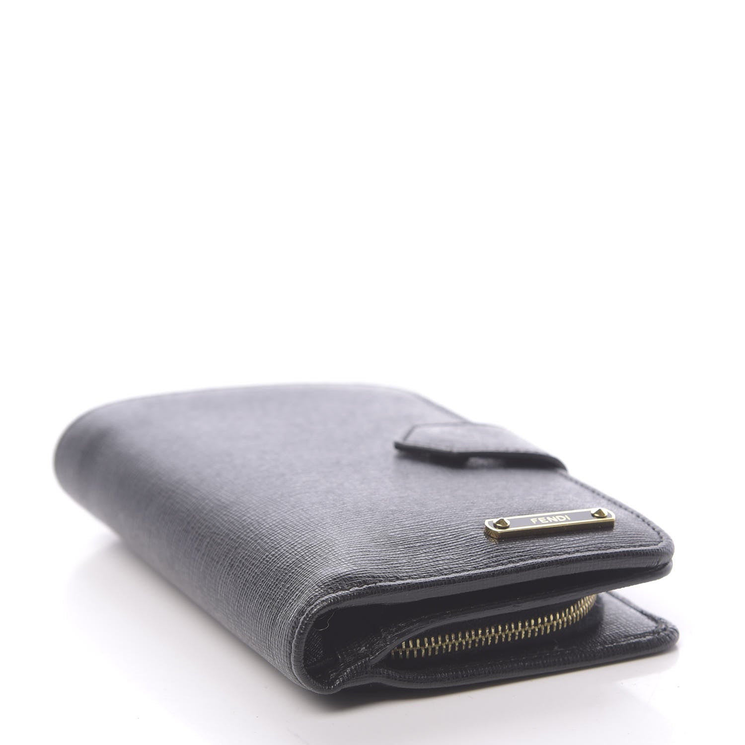 Fendi Vitello Elite French Flap Wallet Black 4 of 7