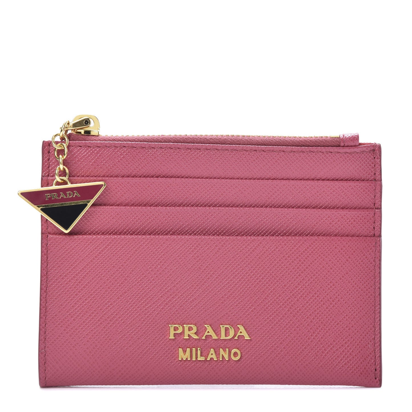 Saffiano Triangle Zip Card Holder Peonia