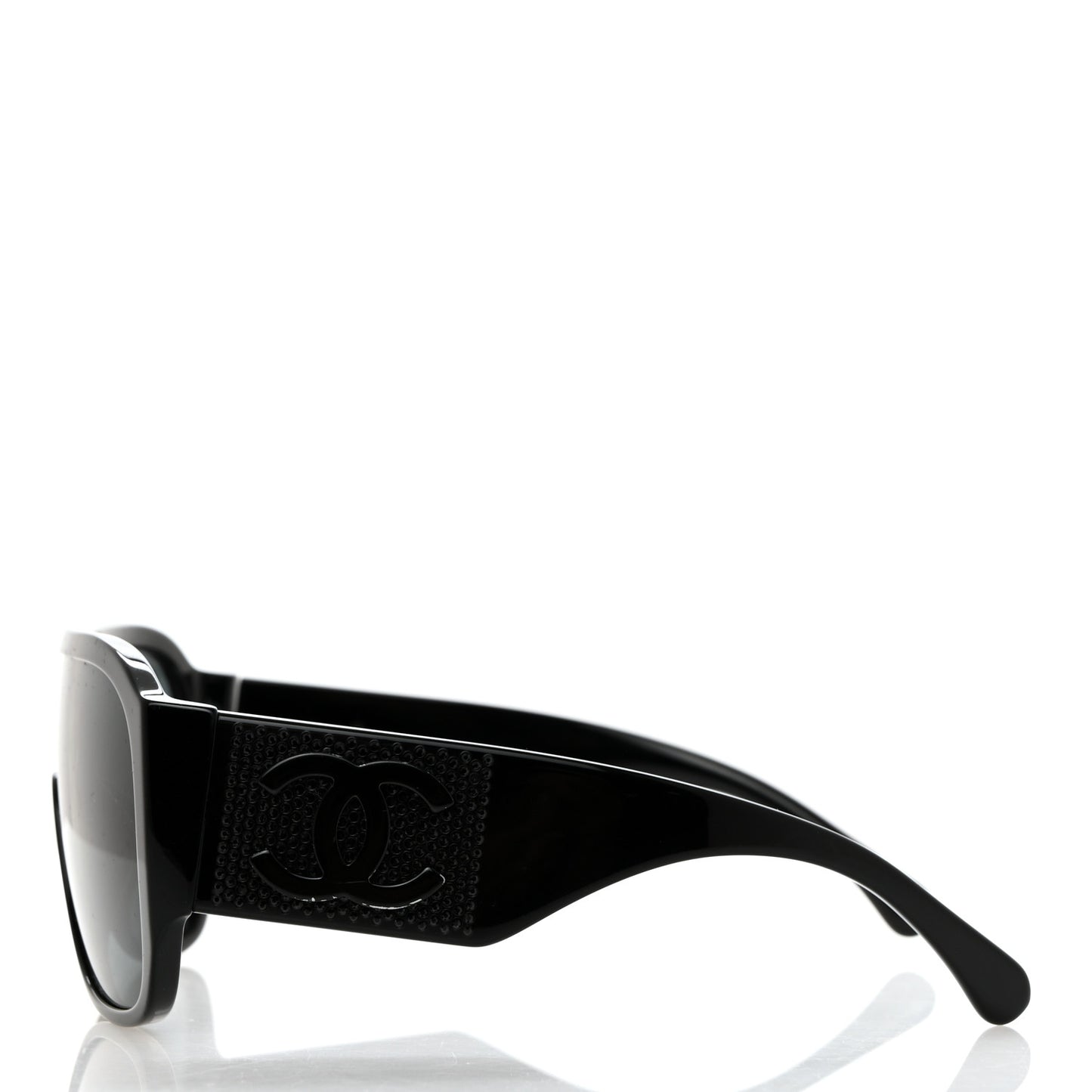 Acetate Crystal CC Shield Sunglasses 5466-B Black