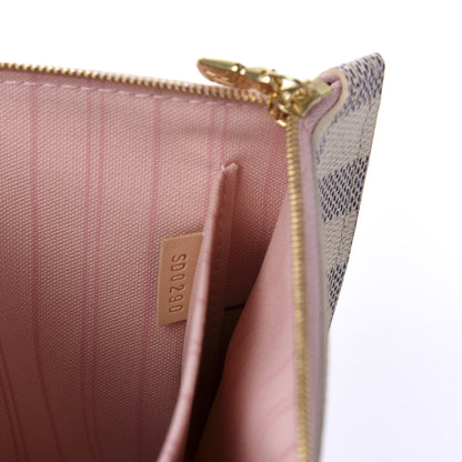 Louis Vuitton Damier Azur Neverfull MM GM Pochette Rose Ballerine 9 of 9