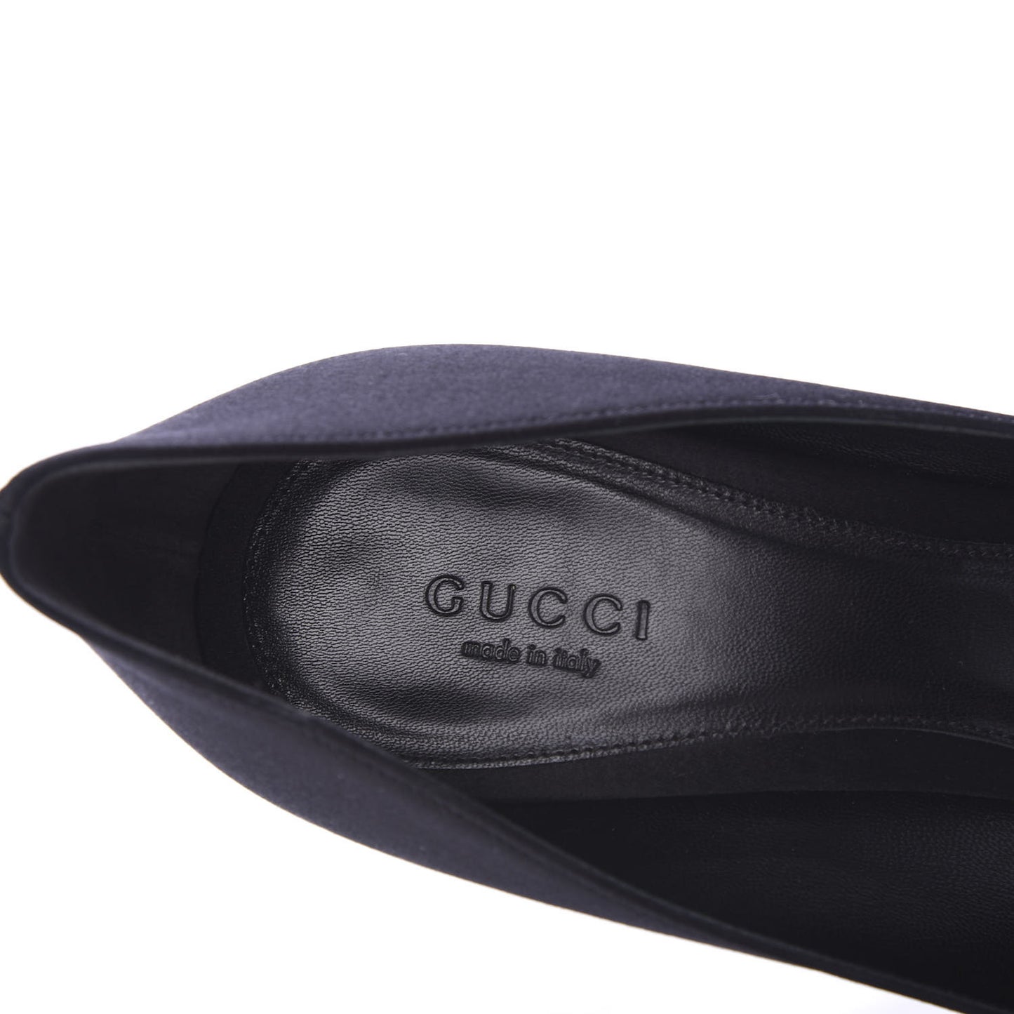 Satin Crystal Peep Toe Pumps 9.5 Black