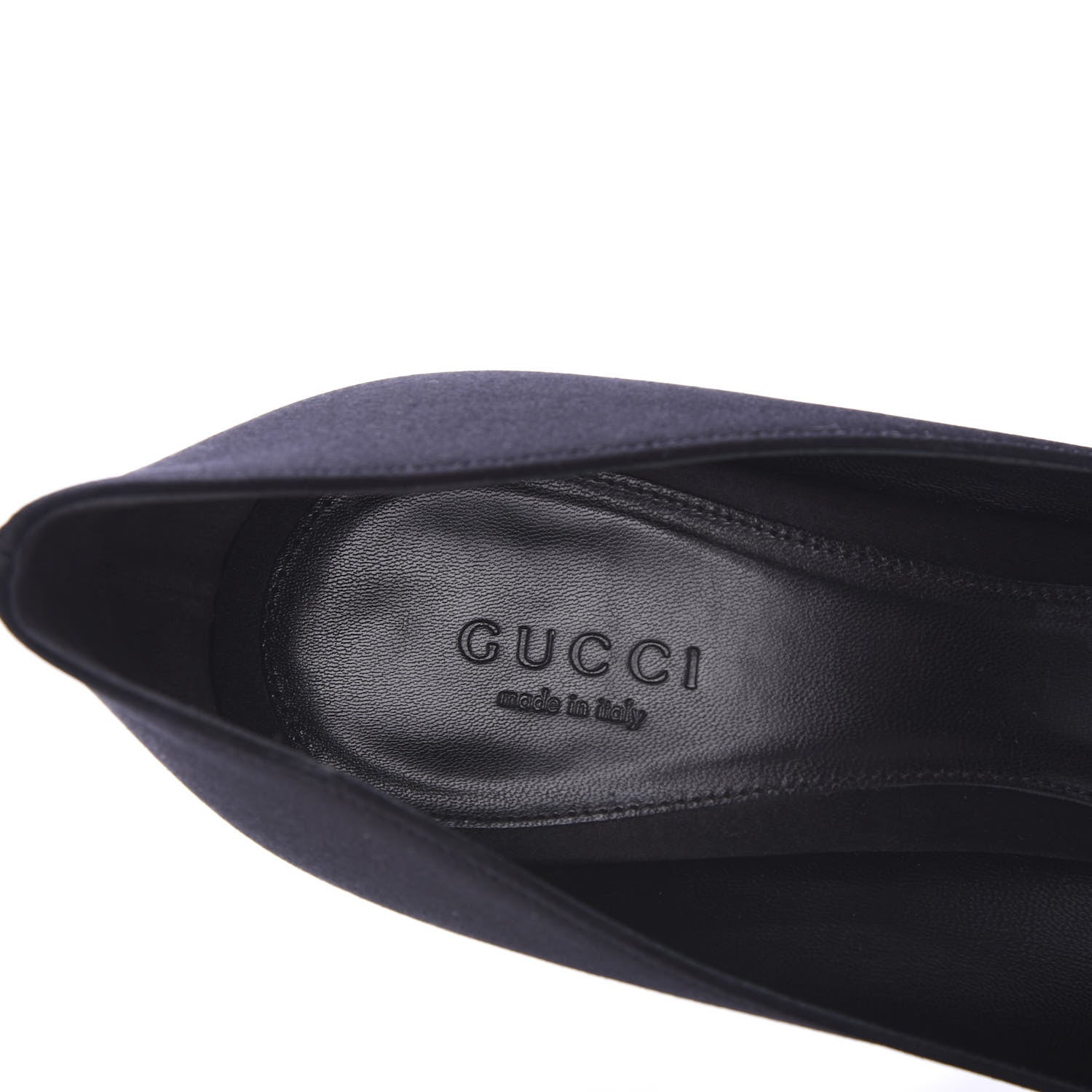 Gucci Satin Crystal Peep Toe Pumps 9.5 Black 7 of 9