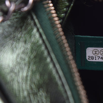 Chanel Metallic Calfskin Chevron Quilted Small Gabrielle Hobo Green 7 of 12