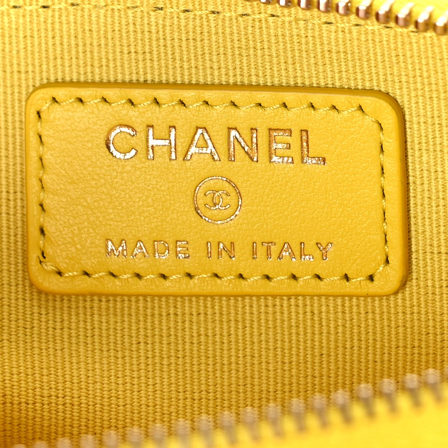 Chanel Caviar Quilted Zip Card Holder Wallet Yellow 6 of 10