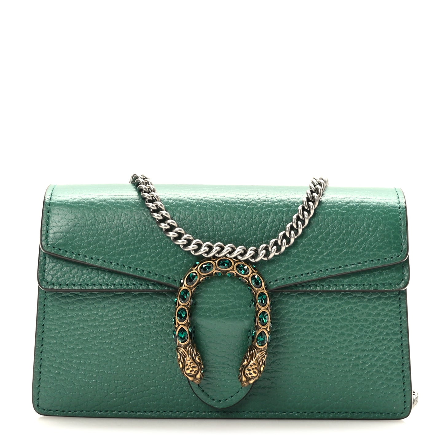Dollar Calfskin Crystal Super Mini Dionysus Shoulder Bag Emerald