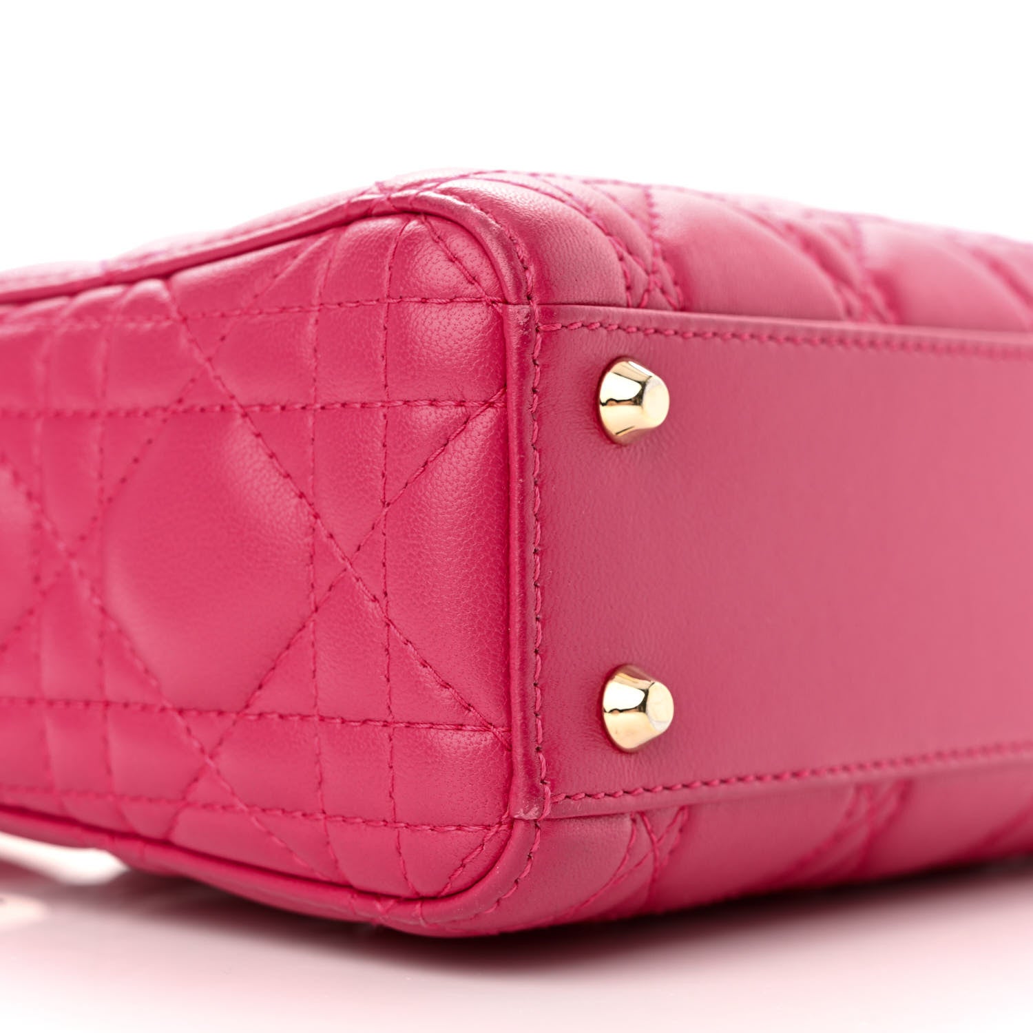 Christian Dior Lambskin Cannage Mini Lady Dior Fuchsia 8 of 9