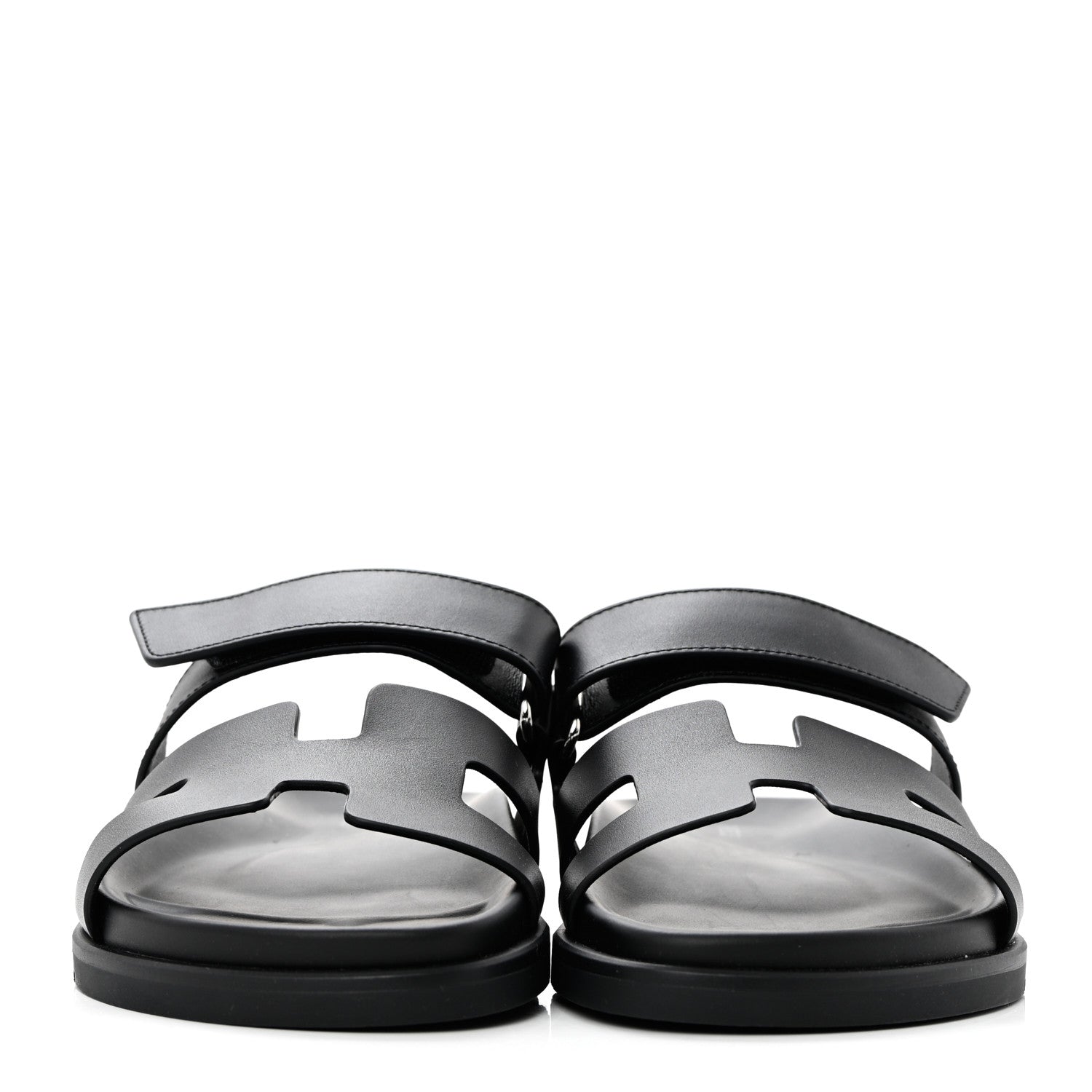 Hermes Calfskin Womens Chypre Sandals 38 Black 2 of 9