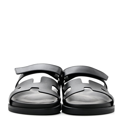 Hermes Calfskin Womens Chypre Sandals 38 Black 2 of 9