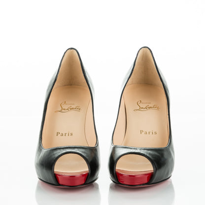 Christian Louboutin Kid Mater Claude 85 Platform Pumps 37 Black Red 2 of 7