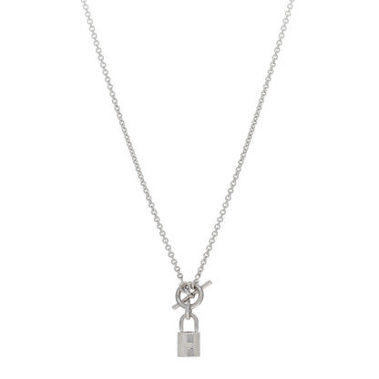 Hermes Sterling Silver Cadenas Kelly Lock Pendant Necklace 1 of 4