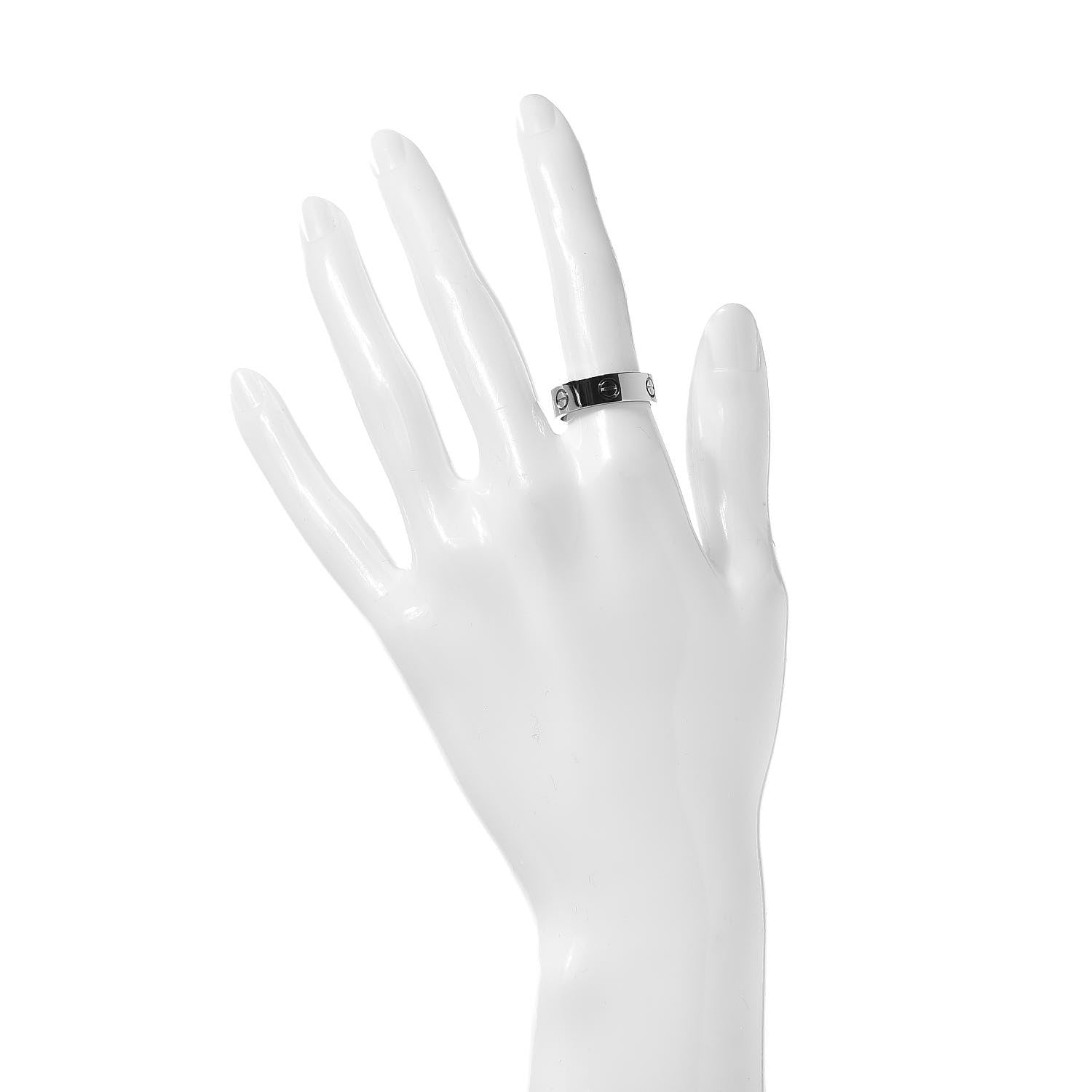 Cartier 18K White Gold 5.5mm LOVE Ring 54 6.75 2 of 4