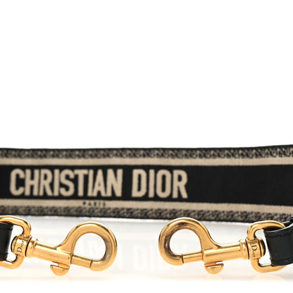 Christian Dior Canvas Embroidered Shoulder Strap Black 3 of 5