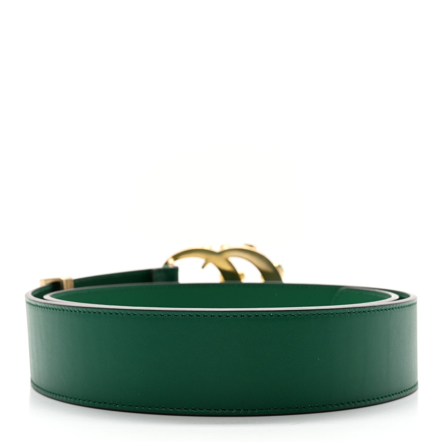 Calfskin Ceramic Glass Double G 40mm Belt 90 36 Emerald Multicolor