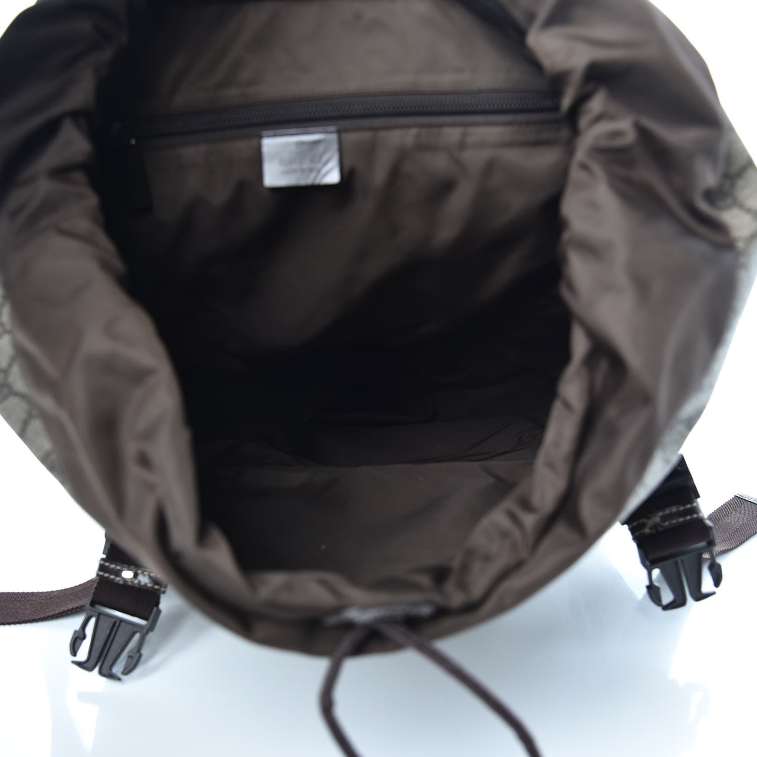 Gucci GG Supreme Monogram Large Interlocking G Double Buckle Backpack Dark Brown 5 of 12