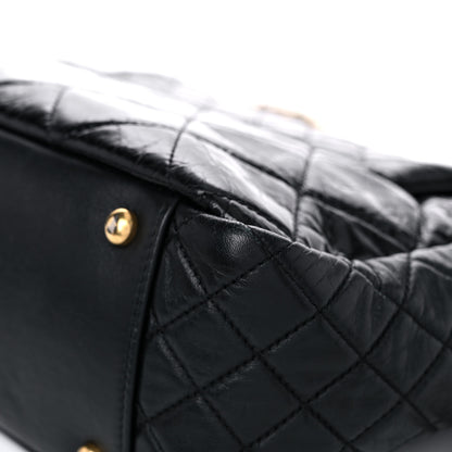 Chanel Glazed Crinkled Calfskin Medium East West Flap Black 11 of 15