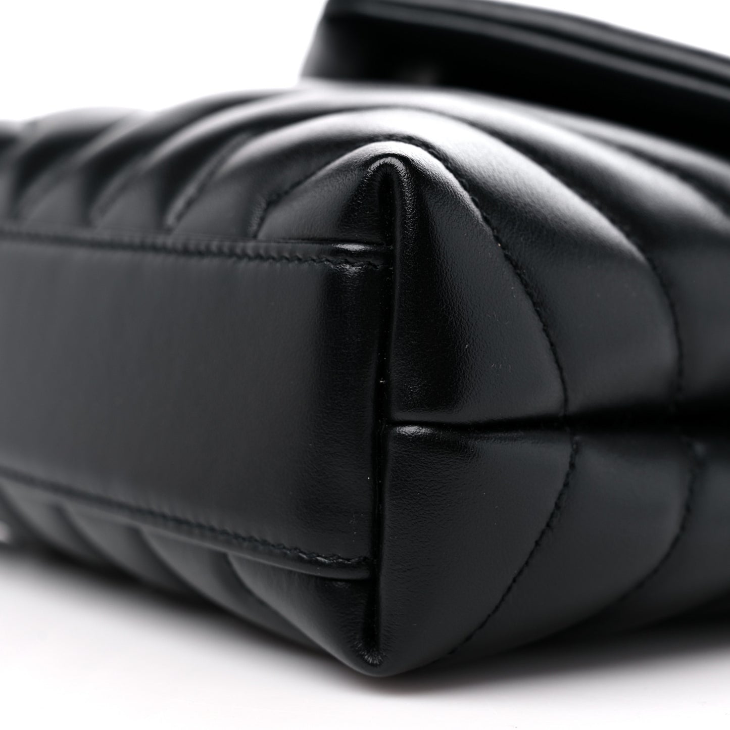 Calfskin Y Quilted Monogram Toy Loulou Crossbody Bag Black