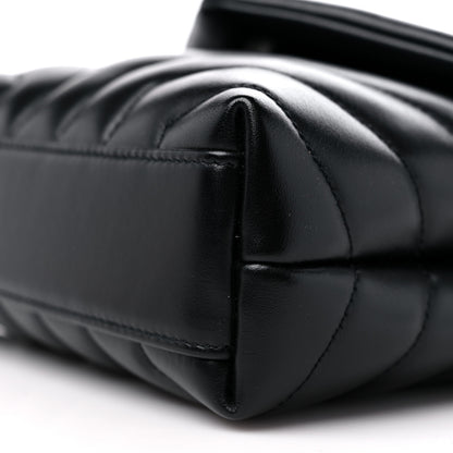 Saint Laurent Calfskin Y Quilted Monogram Toy Loulou Crossbody Bag Black 10 of 10
