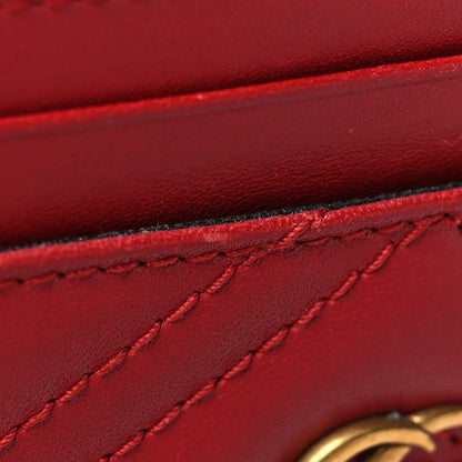Gucci Calfskin Matelasse GG Marmont Card Holder Hibiscus Red 9 of 10