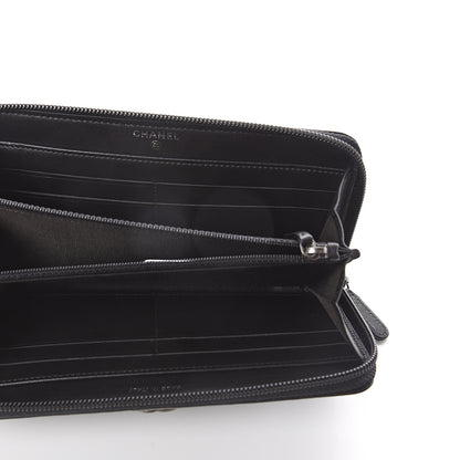 Chanel Lambskin Quilted Small Boy Zip Around Wallet Black 4 of 7