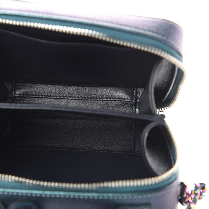 Chanel Iridescent Caviar Quilted Small CC Filigree Vanity Case Dark Turquoise 5 of 10