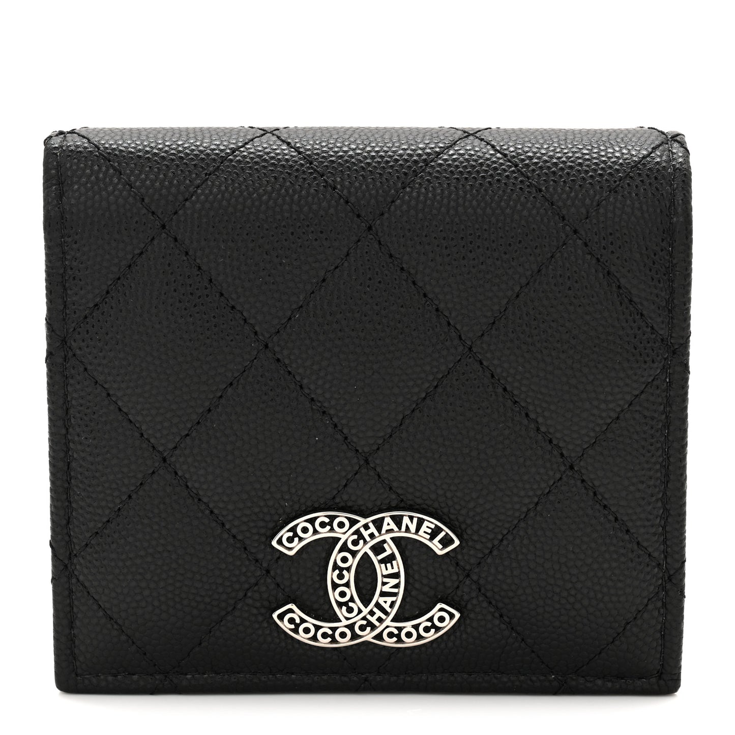 Caviar Quilted Small Bifold Wallet Black
