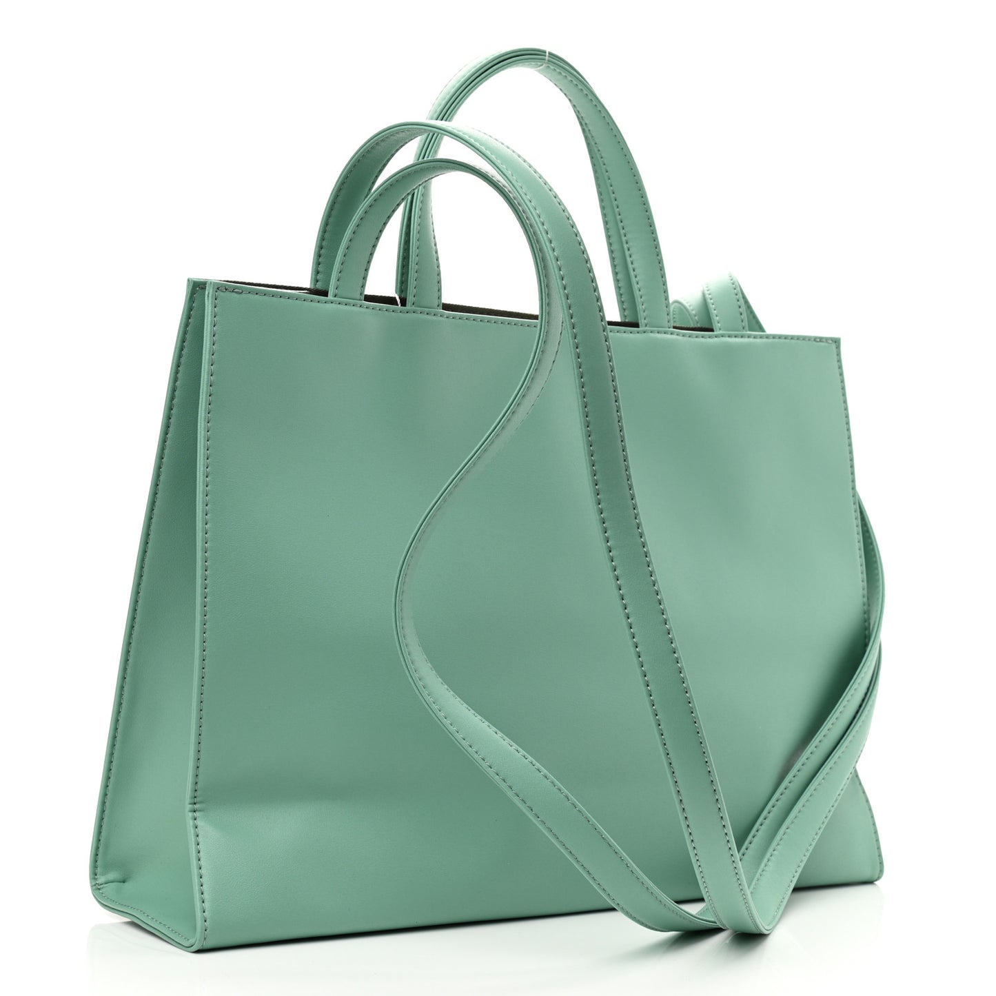 Vegan Leather Medium Shopping Bag Sage