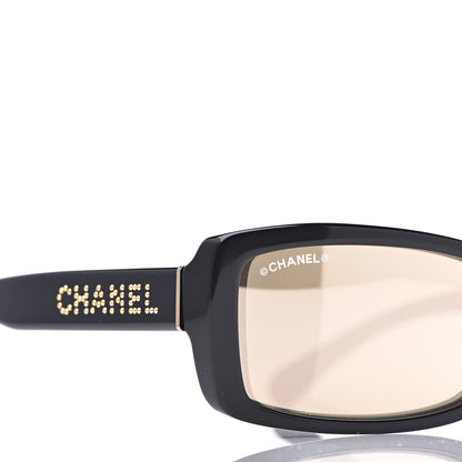 Chanel Rectangle Sunglasses S0129 Black Gold Glitter 7 of 8