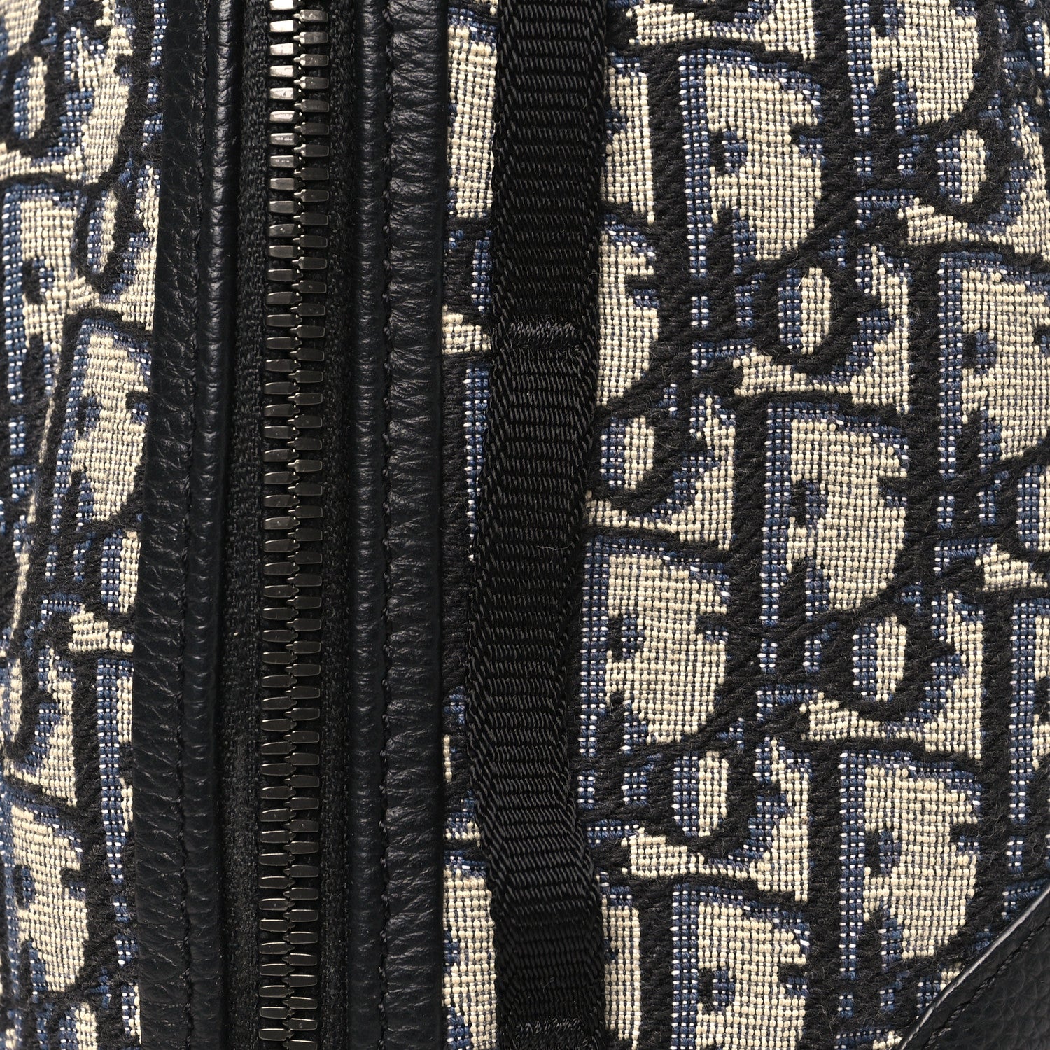 Christian Dior Grained Calfskin Oblique Scarab Sling Bag Blue Black 8 of 10