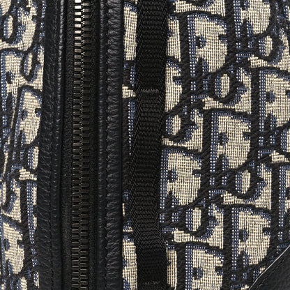 Christian Dior Grained Calfskin Oblique Scarab Sling Bag Blue Black 8 of 10