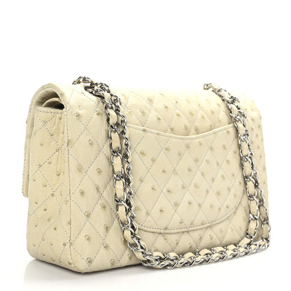 Chanel Ostrich Medium Double Flap Light Beige 3 of 10