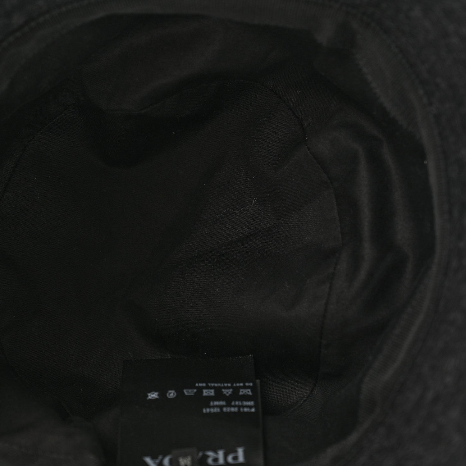 Prada Authentic Loden Wool Metal Triangle Logo Bucket Hat M Anthracite 7 of 10
