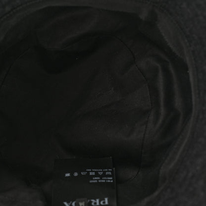Prada Authentic Loden Wool Metal Triangle Logo Bucket Hat M Anthracite 7 of 10