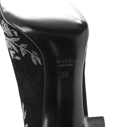 Gucci Suede Brocade Pumps 9 Black 7 of 9