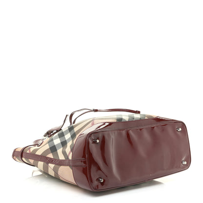Burberry Supernova Check Drawstring Tote Berry Red 4 of 27