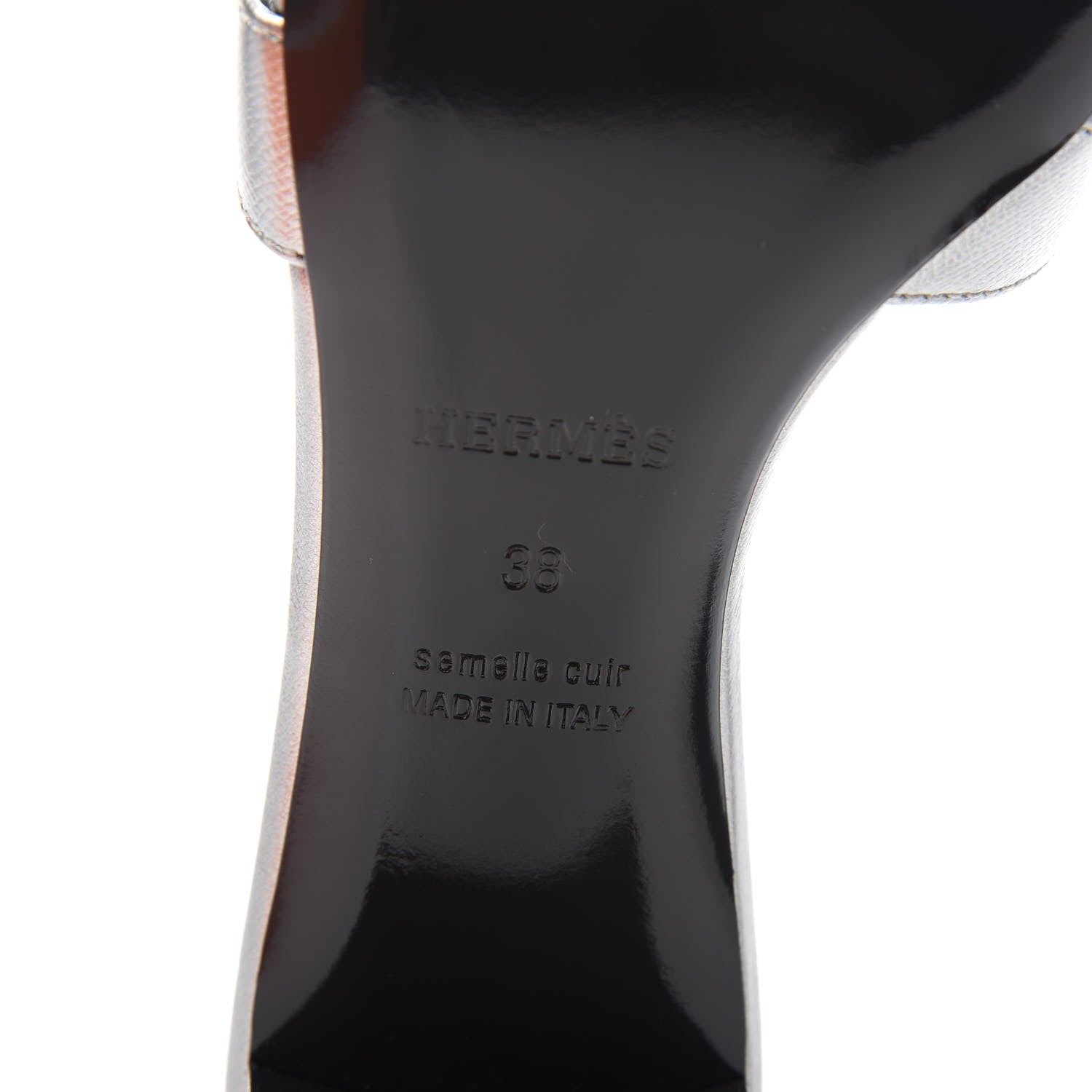 Hermes Metallic Epsom Oasis Sandals 38 Argent 7 of 8