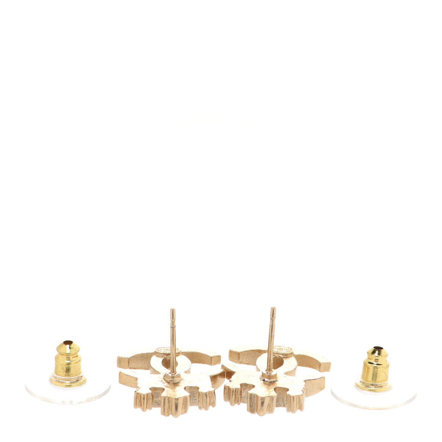 Crystal CC Crown Earrings Gold