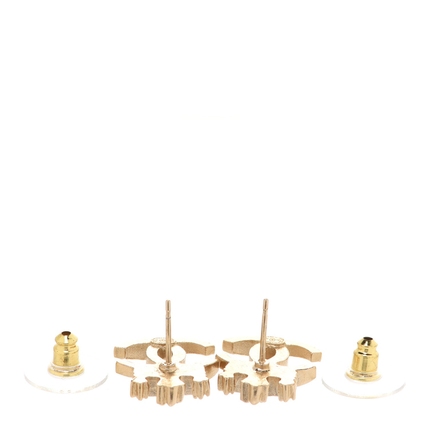Chanel Crystal CC Crown Earrings Gold 3 of 5