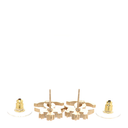 Chanel Crystal CC Crown Earrings Gold 3 of 5