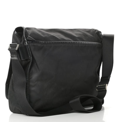 Prada Tessuto Nylon Saffiano Messenger Satchel Black 3 of 13
