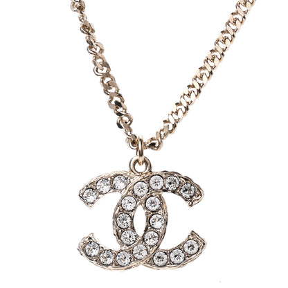Chanel Crystal CC Pendant Necklace Gold 4 of 6