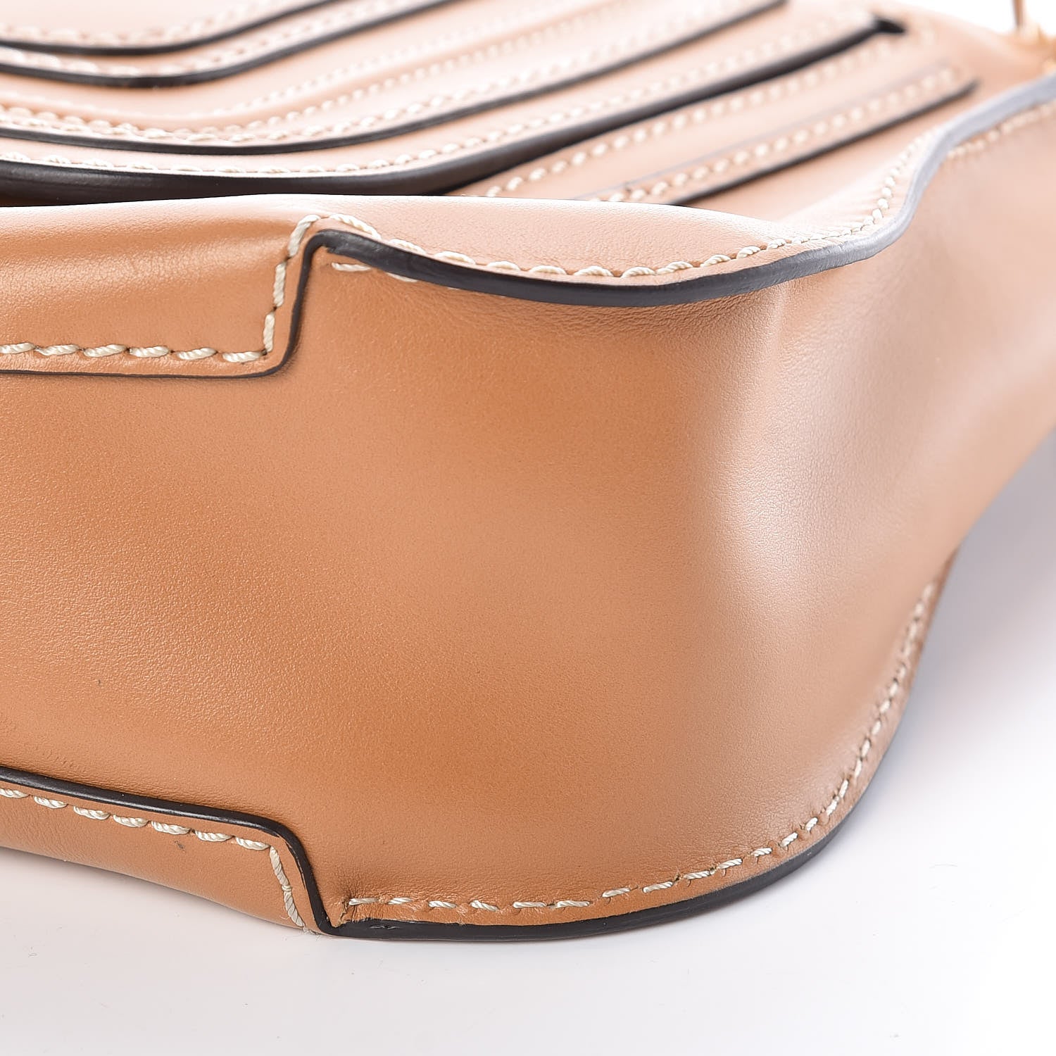 Chloe Shiny Calfskin Marcie Saddle Shoulder Bag Autumnal Brown 8 of 8