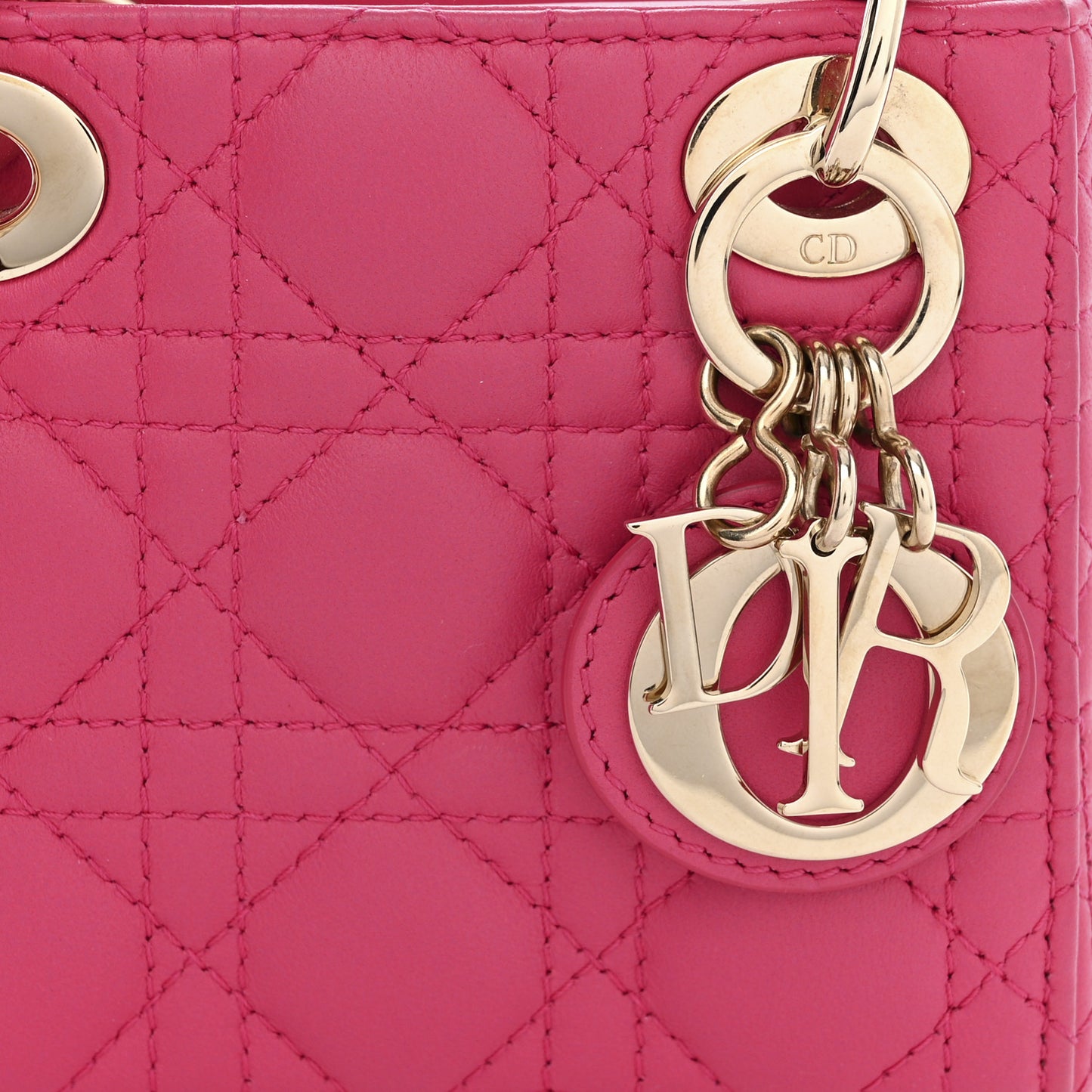 Lambskin Cannage Micro Lady Dior Red