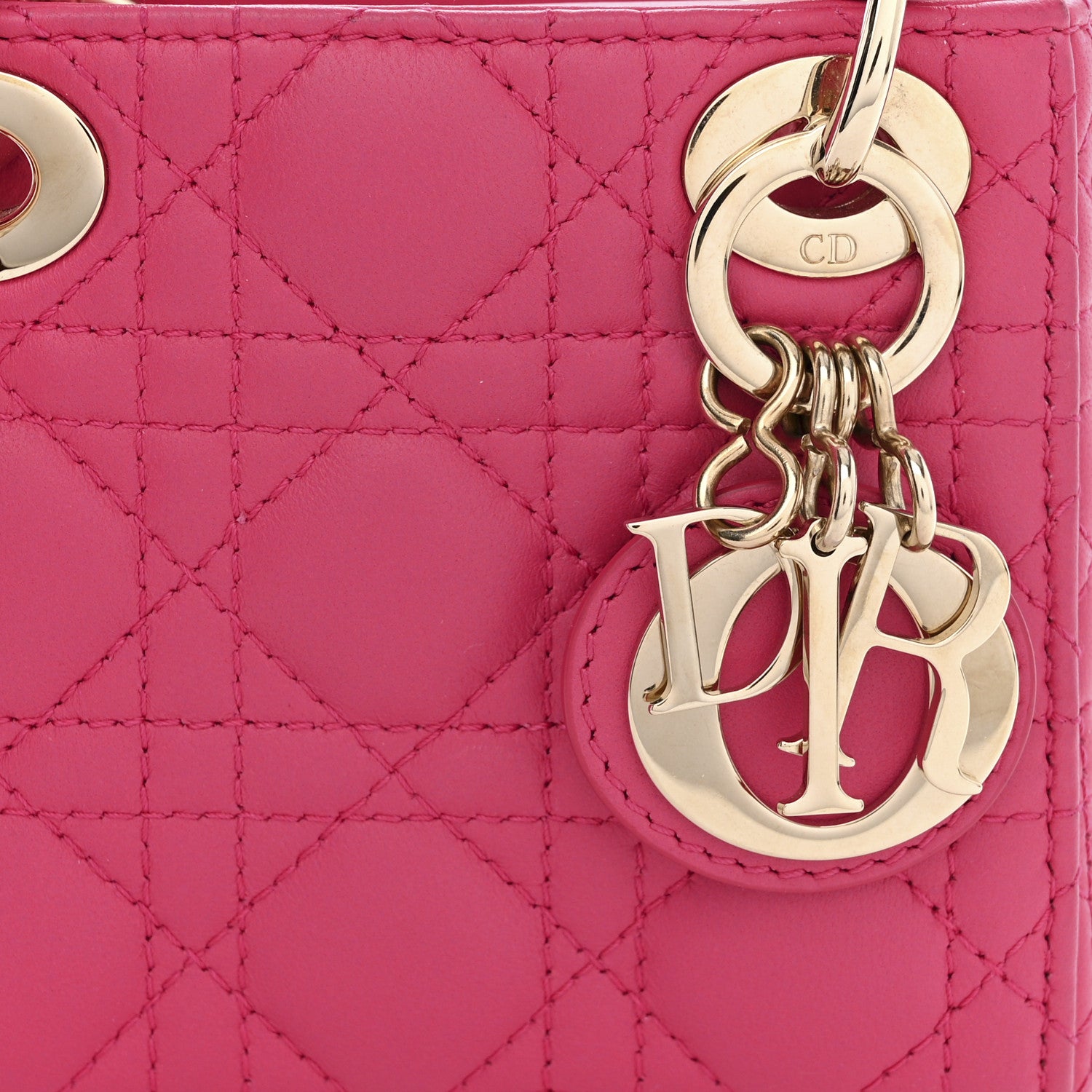Christian Dior Lambskin Cannage Micro Lady Dior Red 8 of 12