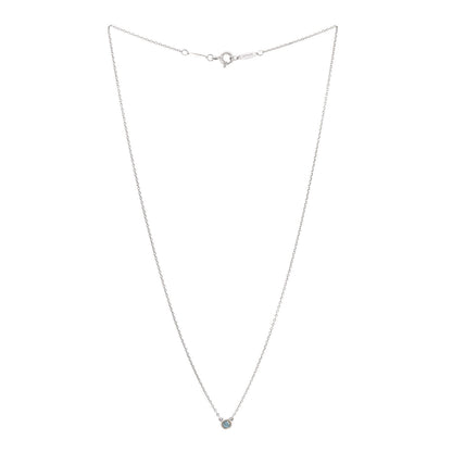 Tiffany Sterling Silver Aquamarine Elsa Peretti Color By The Yard Pendant Necklace 3 of 8