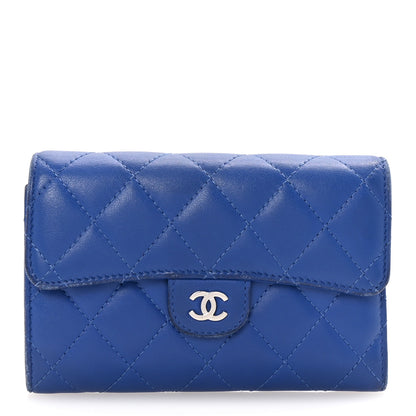 Chanel Lambskin Quilted Medium Flap Wallet Royal Blue 1 of 9