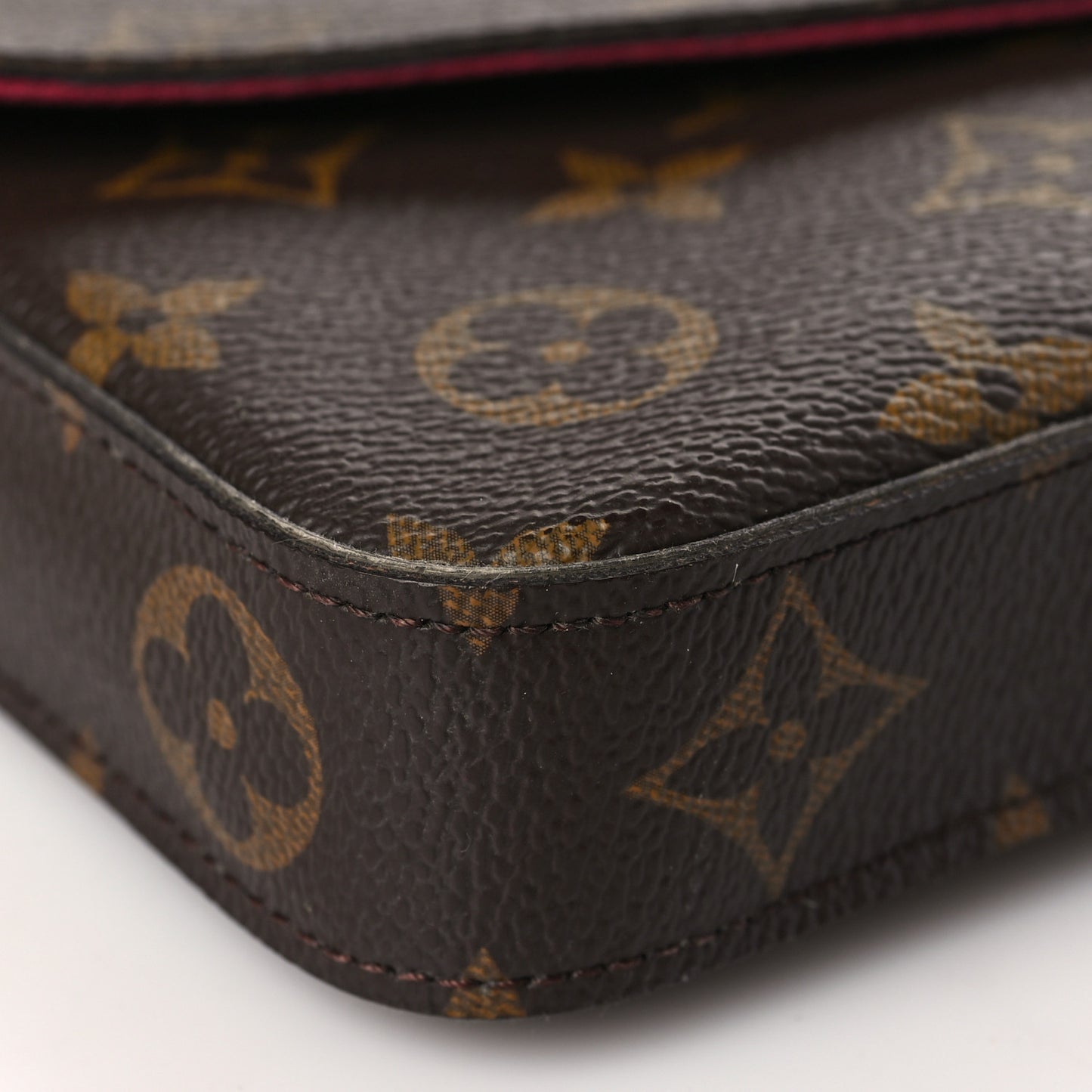 Monogram Pochette Felicie Chain Wallet Fuchsia