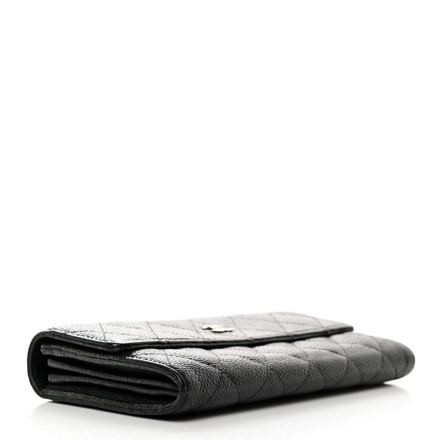 Chanel Caviar Quilted Large Gusset Flap Wallet Black 4 of 9